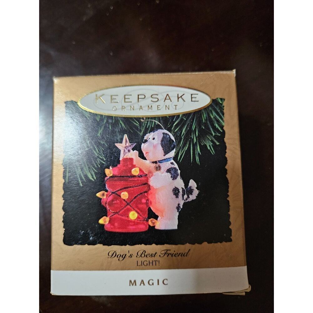 Hallmark Keepsake Light and Magic Christmas Ornament Dog's Best Friend 1993
